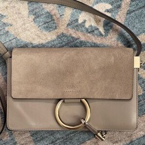 Chloe Small Faye Crossbody Motty Grey Leather/Suede